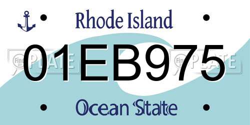 01EB975 Rhode Island License Plate