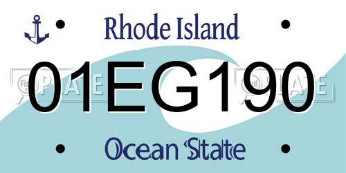 01EG190 Rhode Island License Plate