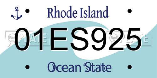 01ES925 Rhode Island License Plate
