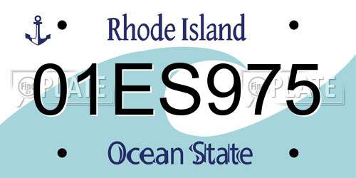 01ES975 Rhode Island License Plate