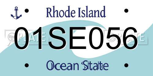 01SE056 Rhode Island License Plate