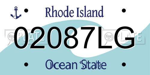 02087LG Rhode Island License Plate