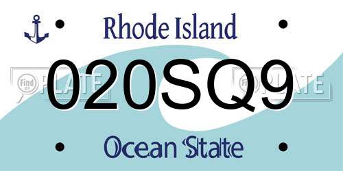 020SQ9 Rhode Island License Plate