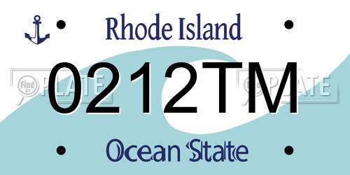 0212TM Rhode Island License Plate