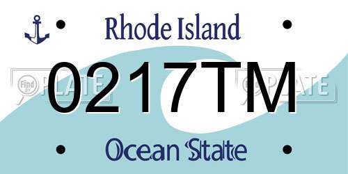 0217TM Rhode Island License Plate