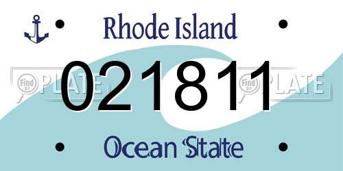 021811 Rhode Island License Plate