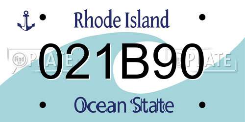 021B90 Rhode Island License Plate