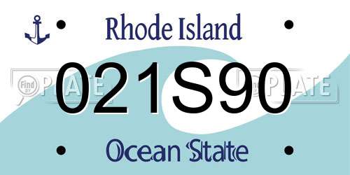 021S90 Rhode Island License Plate