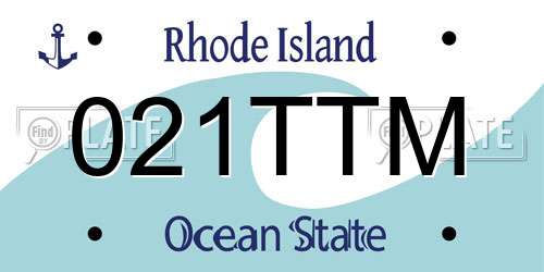 021TTM Rhode Island License Plate