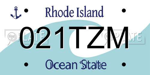 021TZM Rhode Island License Plate