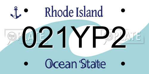 021YP2 Rhode Island License Plate