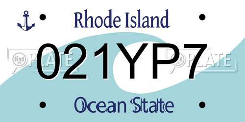 021YP7 Rhode Island License Plate