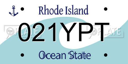 021YPT Rhode Island License Plate
