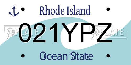 021YPZ Rhode Island License Plate