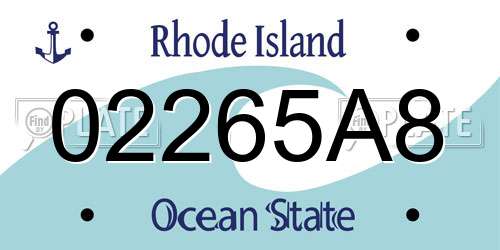 02265A8 Rhode Island License Plate