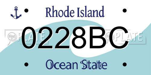 0228BC Rhode Island License Plate