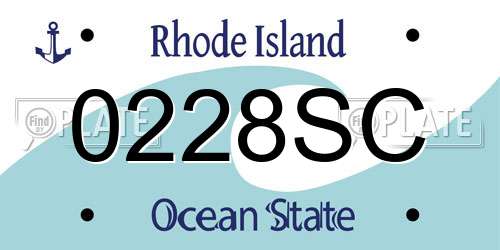0228SC Rhode Island License Plate