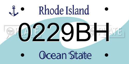 0229BH Rhode Island License Plate