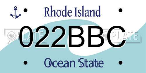 022BBC Rhode Island License Plate
