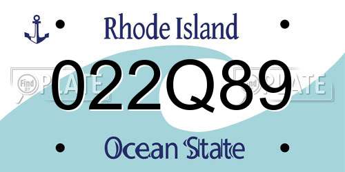 022Q89 Rhode Island License Plate