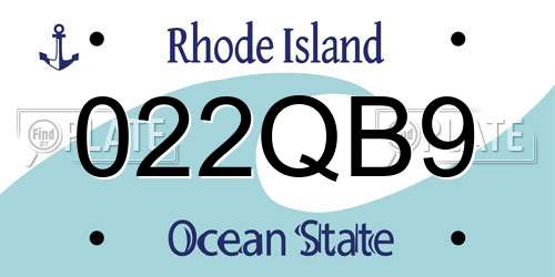 022QB9 Rhode Island License Plate