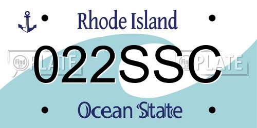 022SSC Rhode Island License Plate