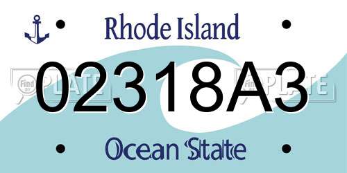 02318A3 Rhode Island License Plate
