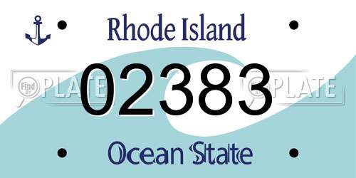 02383 Rhode Island License Plate