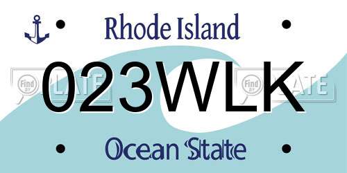 023WLK Rhode Island License Plate