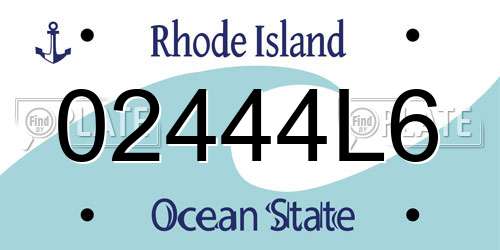 02444L6 Rhode Island License Plate