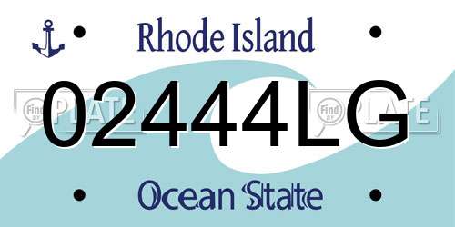 02444LG Rhode Island License Plate