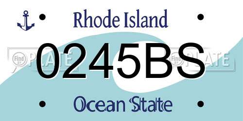 0245BS Rhode Island License Plate