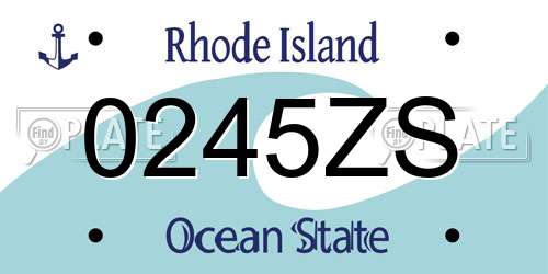 0245ZS Rhode Island License Plate