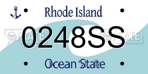 0248SS Rhode Island License Plate