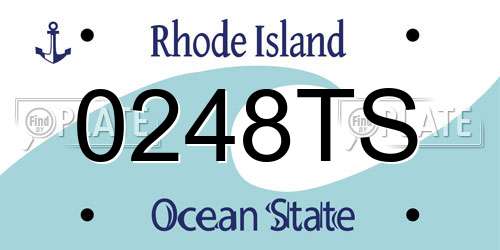 0248TS Rhode Island License Plate