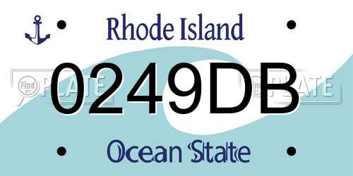 0249DB Rhode Island License Plate