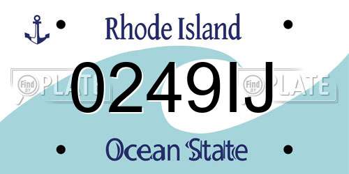 0249IJ Rhode Island License Plate