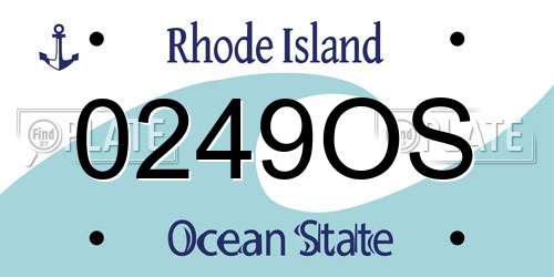 0249OS Rhode Island License Plate