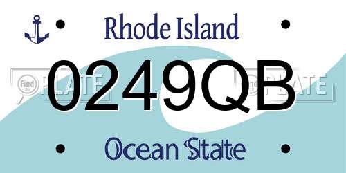 0249QB Rhode Island License Plate