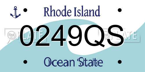 0249QS Rhode Island License Plate