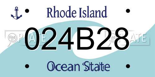 024B28 Rhode Island License Plate