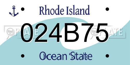 024B75 Rhode Island License Plate