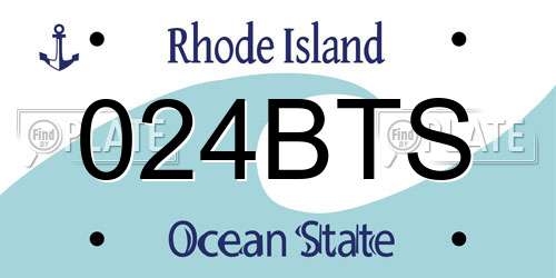 024BTS Rhode Island License Plate