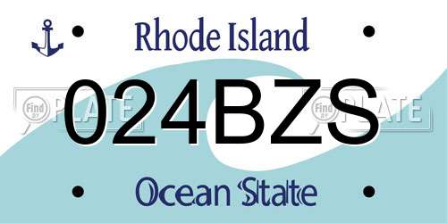 024BZS Rhode Island License Plate