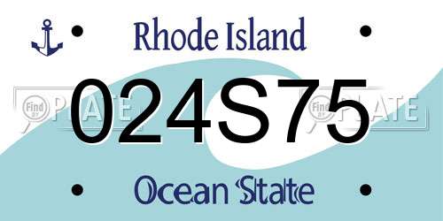 024S75 Rhode Island License Plate