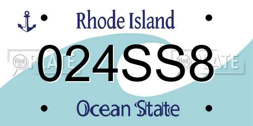 024SS8 Rhode Island License Plate