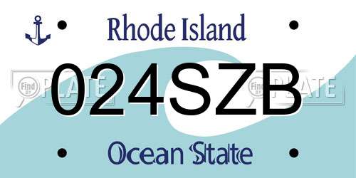 024SZB Rhode Island License Plate