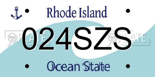 024SZS Rhode Island License Plate