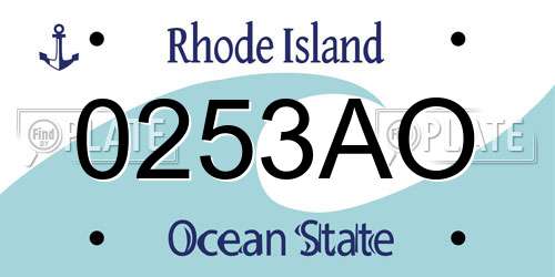 0253AO Rhode Island License Plate