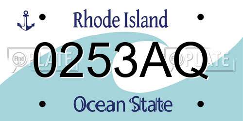 0253AQ Rhode Island License Plate